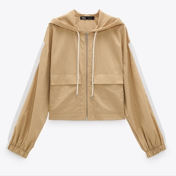 Zara Anorak Jacket Relax Fit Oversized Cropped Jacket Size Small - Picture 3 of 16